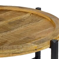 soma Beistelltisch ø55cm Couchtisch rund Wohnzimmer Tisch Sioux Metall Gestell tabacco - schwarz