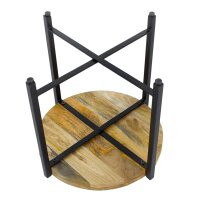 soma Beistelltisch ø55cm Couchtisch rund Wohnzimmer Tisch Sioux Metall Gestell tabacco - schwarz