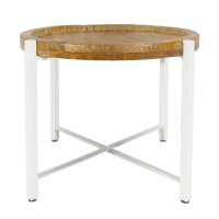 soma Beistelltisch ø55cm Couchtisch rund Wohnzimmer Tisch Sioux Metall Gestell tabacco - white
