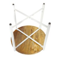 soma Beistelltisch ø55cm Couchtisch rund Wohnzimmer Tisch Sioux Metall Gestell tabacco - white