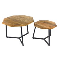 soma Couchtisch 2er Set achteckig Beistelltisch Satztisch Las Vegas Metall Gestell Dekoartikel Geschenke Deko