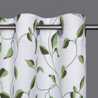 Gerster Ösenschal Druck, "Blätteranke" 145 cm x 245 cm, grün/weiß