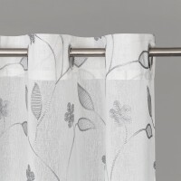 Gerster Ösenschal, bestickt Ranke 145 cm x 245 cm, grau