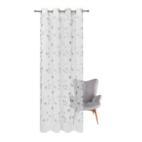 Gerster Ösenschal, bestickt Ranke 145 cm x 245 cm, grau