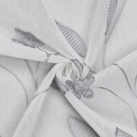 Gerster Ösenschal, bestickt Ranke 145 cm x 245 cm, grau