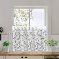 Gerster Scheibengardine, Druck 48 cm x 140 cm, anthrazit
