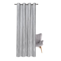 Gerster Ösenschal Jacquard 145 cm x 245 cm, Silber