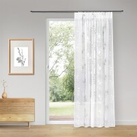 Gerster Verd. Schlaufenschal, bestickt 140 cm x 245 cm, silber/weiß