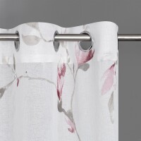 Gerster Ösenschal Druck, Blumen 145 cm x 245 cm, rosa/rot/grau