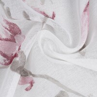 Gerster Ösenschal Druck, Blumen 145 cm x 245 cm, rosa/rot/grau