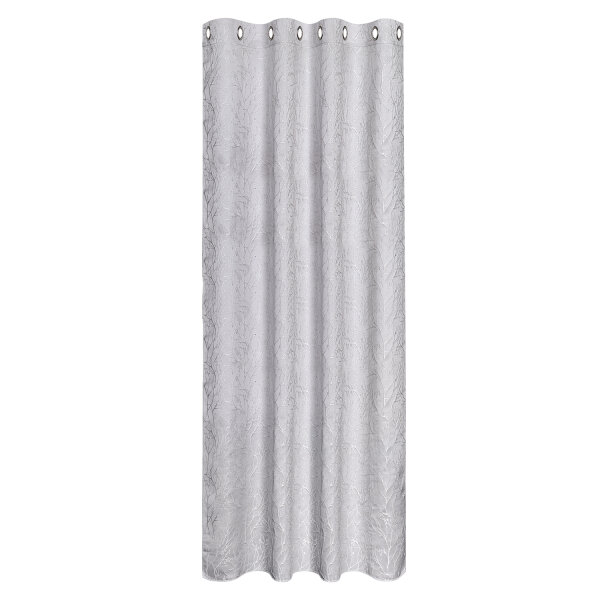 Gerster Ösenschal Jacquard, uni 140 cm x 245 cm, silber