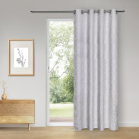 Gerster Ösenschal Jacquard, uni 140 cm x 245 cm, silber