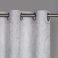 Gerster Ösenschal Jacquard, uni 140 cm x 245 cm, silber
