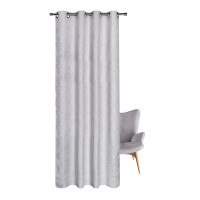 Gerster Ösenschal Jacquard, uni 140 cm x 245 cm, silber