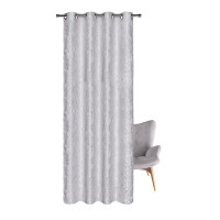 Gerster Ösenschal Jacquard, uni 140 cm x 245 cm, silber