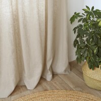 Gerster Bio-Baumwolle/Leinen-Schal Uni, 140 x 270 cm, sand (OCS)
