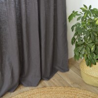 Gerster Bio-Baumwolle/Leinen-Schal Uni, 140x270cm,anthrazit (OCS)