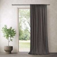 Gerster Bio-Baumwolle/Leinen-Schal Uni, 140x270cm,anthrazit (OCS)