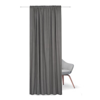 Gerster Bio-Baumwolle/Leinen-Schal Uni, 140x270 cm, d.grau (OCS)