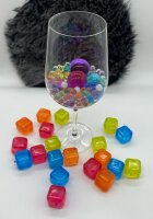 Eiswürfel Steine Wiederverwendbar Kunsteiswürfel Set von 20 Stück Mehrweg Dauereiswürfel 2,5 cm im Quadrat