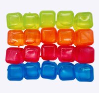Eiswürfel Steine Wiederverwendbar Kunsteiswürfel Set von 20 Stück Mehrweg Dauereiswürfel 2,5 cm im Quadrat
