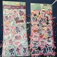 Disney Lilo&Stitch Aufkleber – 2 Bögen mit Angel, Stitch, Schrulle und seine Freunde über 50 Sticker