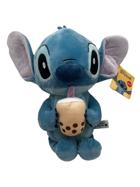 Disney Lilo und Stitch Kuscheltier Lilo und Stitch Plüschtier XXL 36 cm Stofftier Anime Kawaii Plush Stofftier Cute Plushie Halloween Weihnachten Geschenke für Kinder Stitch mit Bubble Tea