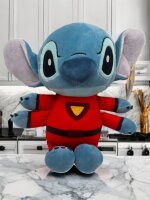 Disney Lilo und Stitch Kuscheltier Lilo und Stitch Plüschtier XXL 36 cm Stofftier Anime Kawaii Plush Stofftier Cute Plushie Halloween Weihnachten Geschenke für Kinder Stitch mit rot