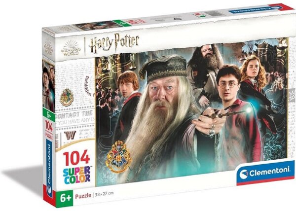 Clementoni - 27264 - Supercolor Puzzle - Harry Potter - Puzzle 104 Teile Ab 6 Jahren, Buntes Kinderpuzzle Mit Besonderer Leuchtkraft & Farbintensität, Geschicklichkeitsspiel Für Kinder