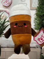 Kuscheltier Food Foodies Plüschtier XXL 20 cm Stofftier Anime Kawaii Plush Stofftier Cute Plushie Halloween Weihnachten Geschenke für Kinder Kaffee Latte Macchiato