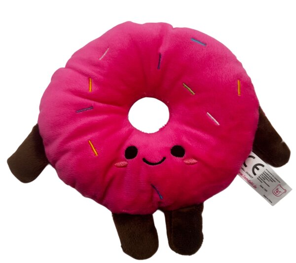 Kuscheltier Food Foodies Pl&uuml;schtier XXL 20 cm Stofftier Anime Kawaii Plush Stofftier Cute Plushie Halloween Weihnachten Geschenke f&uuml;r Kinder Donut Pink