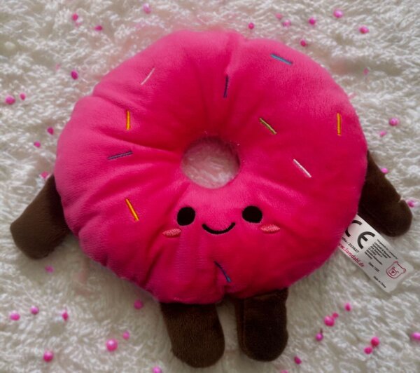 Kuscheltier Food Foodies Plüschtier XXL 20 cm Stofftier Anime Kawaii Plush Stofftier Cute Plushie Halloween Weihnachten Geschenke für Kinder Donut Pink