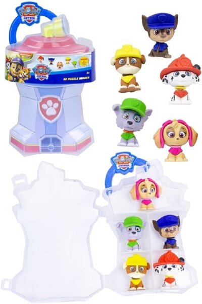 Radiergummi Puzzle Paw Patrol 5er Pack , Chase, Marshall, Rubble, Skye und Rocky. Mädchen und Jungen Geschenk Cartoon  Silikon