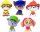 Radiergummi Puzzle Paw Patrol 5er Pack , Chase, Marshall, Rubble, Skye und Rocky. Mädchen und Jungen Geschenk Cartoon  Silikon