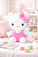 Hello Kitty Kuscheltier Plüschtier 23 cm Stofftier Schleife pink