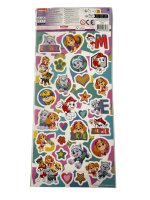 Paw Patrol Aufkleber 2 Bögen mit Chase, Marshall, Rubble, Skye und Rocky  über 50 Sticker bunt