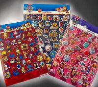 Paw Patrol Aufkleber 3D mit Chase, Marshall, Rubble, Skye und Rocky über 50 Sticker bunt