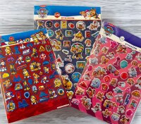 Paw Patrol Aufkleber 3D mit Chase, Marshall, Rubble, Skye und Rocky über 50 Sticker bunt