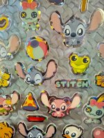 Lilo&Stitch Bubble Sticker Aufkleber Buch mit Angel, Stitch, Schrulle und seine Freunde &uuml;ber 50 Sticker blau pink