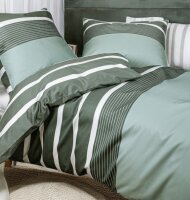 Janine Mako Satin 2 teilig Bettbezug 155 x 220 cm Kopfkissenbezug 80 x 80 cm  J. D. 8468-06 grün grau