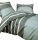 Janine Mako Satin 2 teilig Bettbezug 155 x 220 cm Kopfkissenbezug 80 x 80 cm  J. D. 8468-06 grün grau