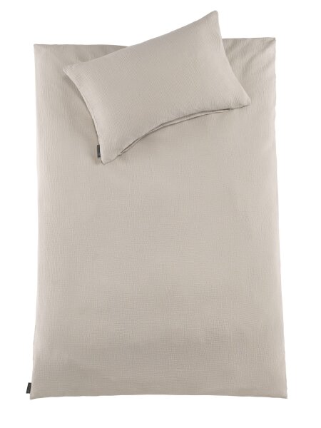 pure hug Musselin Baby Bettwäsche 100 x 135 cm Bettbezug Kopfkissenbezug 40 x 60 cm Natur