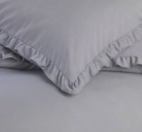 stofftraum Mikrofaser Bettwäsche 135 x 200 cm Bettbezug Kopfkissenbezug 80 x 80 cm pure romantic Taubengrau