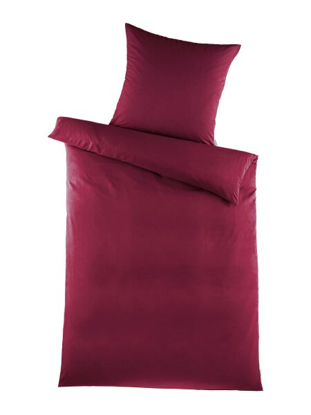 stofftraum Mikrofaser Bettwäsche 135 x 200 cm Bettbezug Kopfkissenbezug 80 x 80 cm classic chic Bordeauxrot