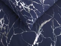 stofftraum Mikrofaser Bettwäsche 135 x 200 cm Bettbezug Kopfkissenbezug 80 x 80 cm metallic print Marble Silber
