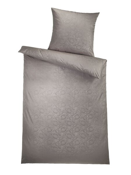 Optidream Mikrofaser Bettwäsche 135 x 200 cm Bettbezug Kopfkissenbezug 80 x 80 cm geprägt Charu taupe