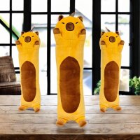 Capybara Kuscheltier Kissen braun Figur Plüsch 83 cm Plüsch Kuschelkissen Zuglufttier