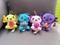 Axolotl Kuscheltier Echse Molch Figur Plüsch 12 cm Plüsch lila Pizza