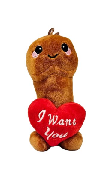 Plüsch Penis Herz Mr. Sexy Kuscheltier 15 cm braun Junggesellenabschied Geschenk
