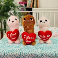 Plüsch Penis Herz Mr. Sexy Kuscheltier 15 cm braun Junggesellenabschied Geschenk